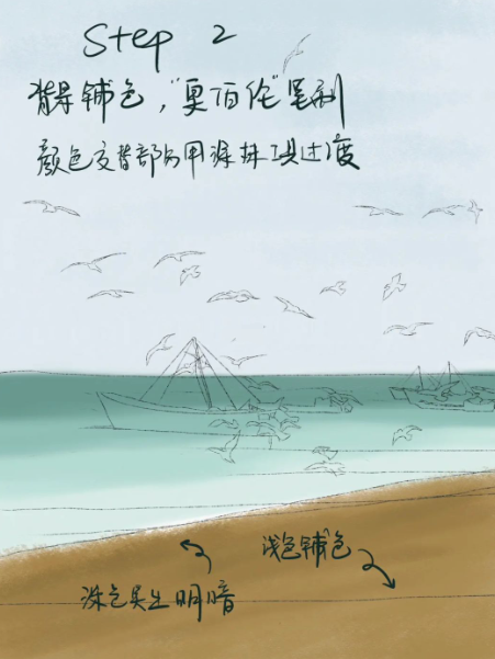 procreate怎么绘制海边沙滩风景画procreate绘制海景插画教程！