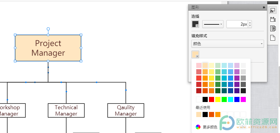 WPS PPT给流程图图形进行颜色填充的方法